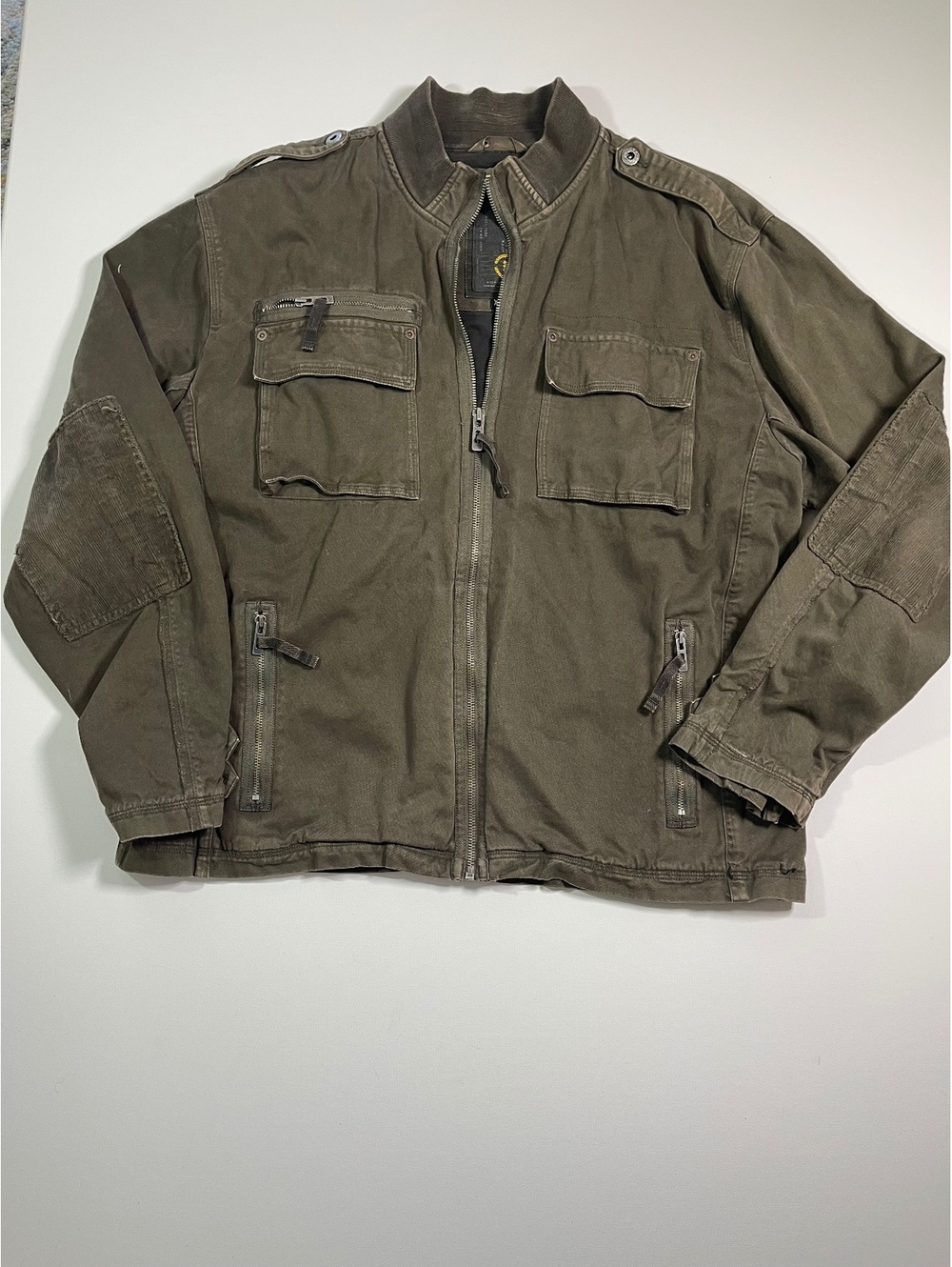Nautica Jeans Co. Men's XL Olive Green Military Style Cotton